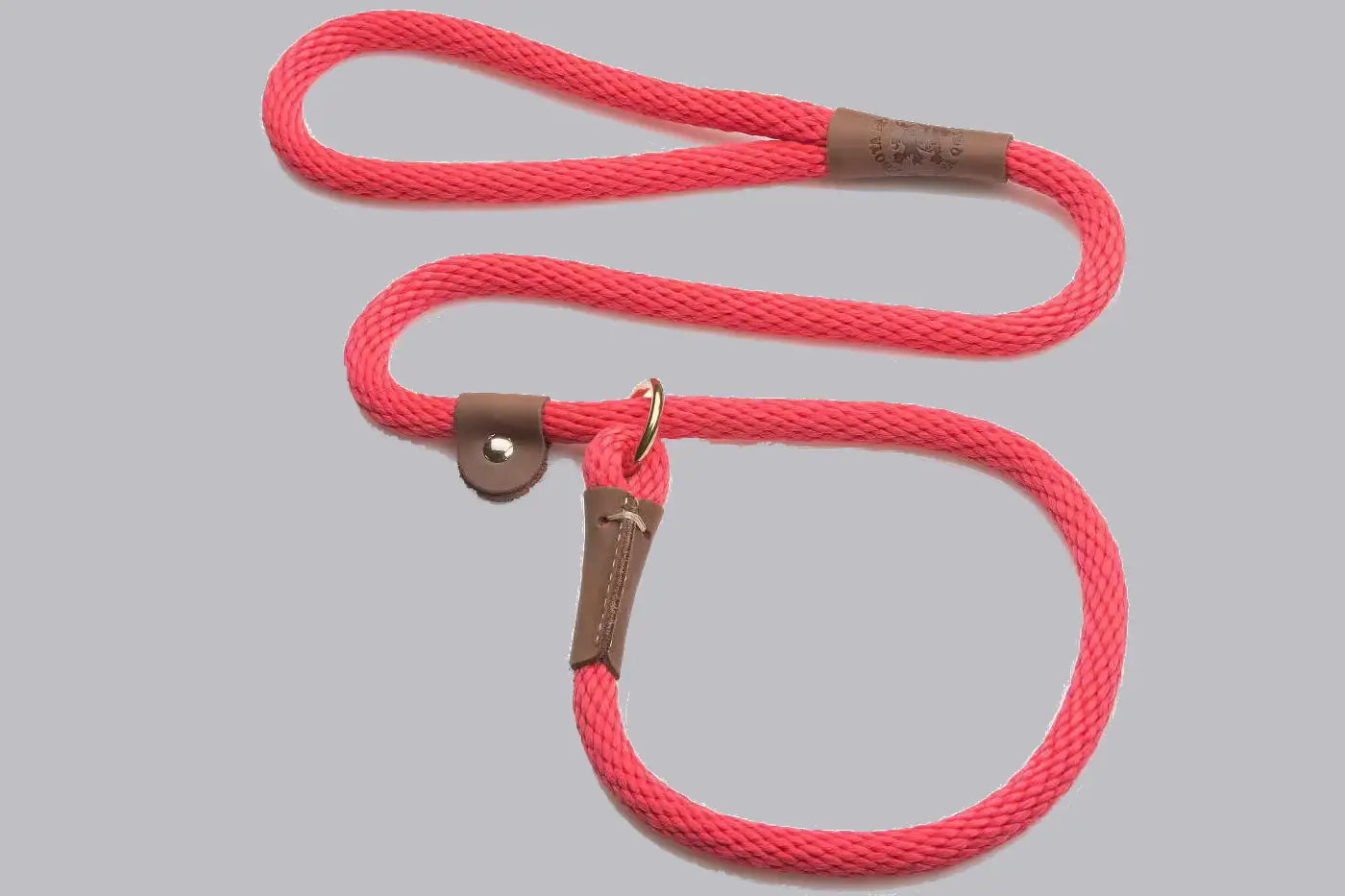 Mendota Slip Leads - Brass - 1/2’’ (12.7mm) for dogs over 23kg / 4ft (1.2m) / Red