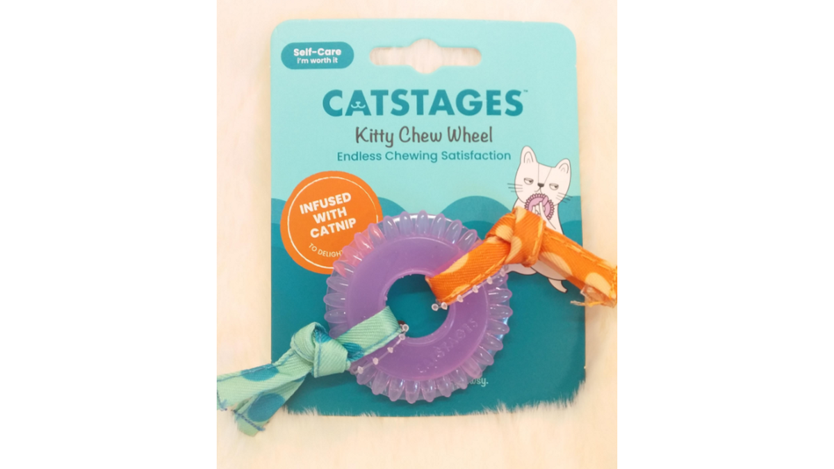 Petstages Dental Kitty Chew Wheel Catnip Cat Toy