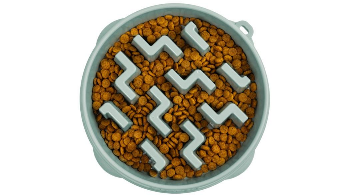 Outward Hound Fun Feeder Slo Bowl – Notch Sage – Large