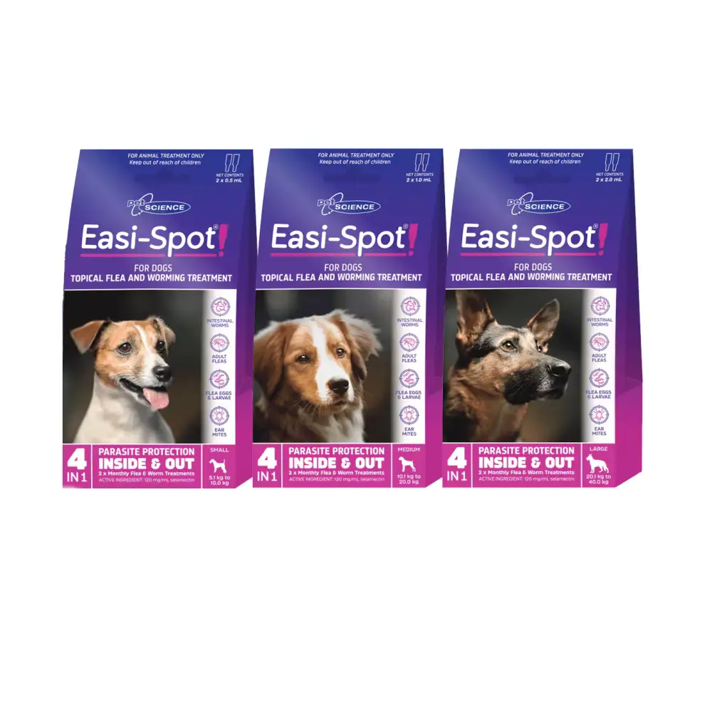 PetScience Easi spot Flea and Worm Treatment for Dogs Dog Flea and Worm Treatment