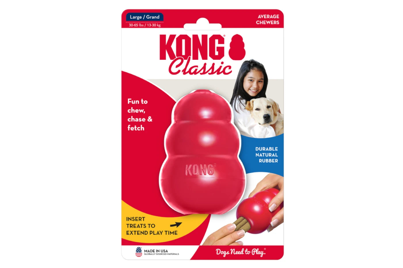 KONG Classic Dog Toy - Large - Dog Toys
