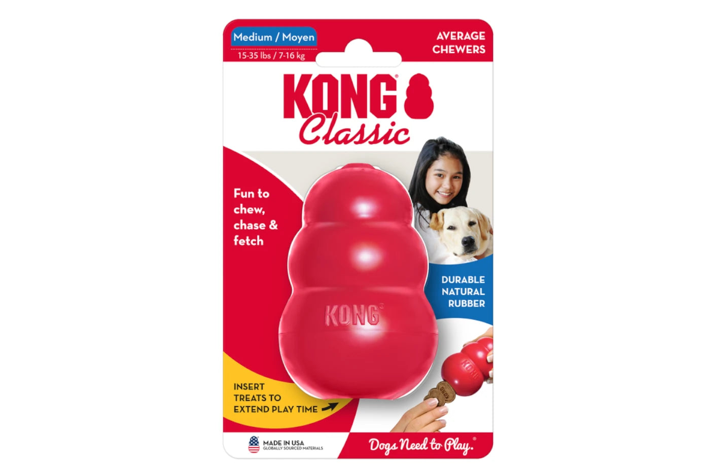 KONG Classic Dog Toy - Medium - Dog Toys