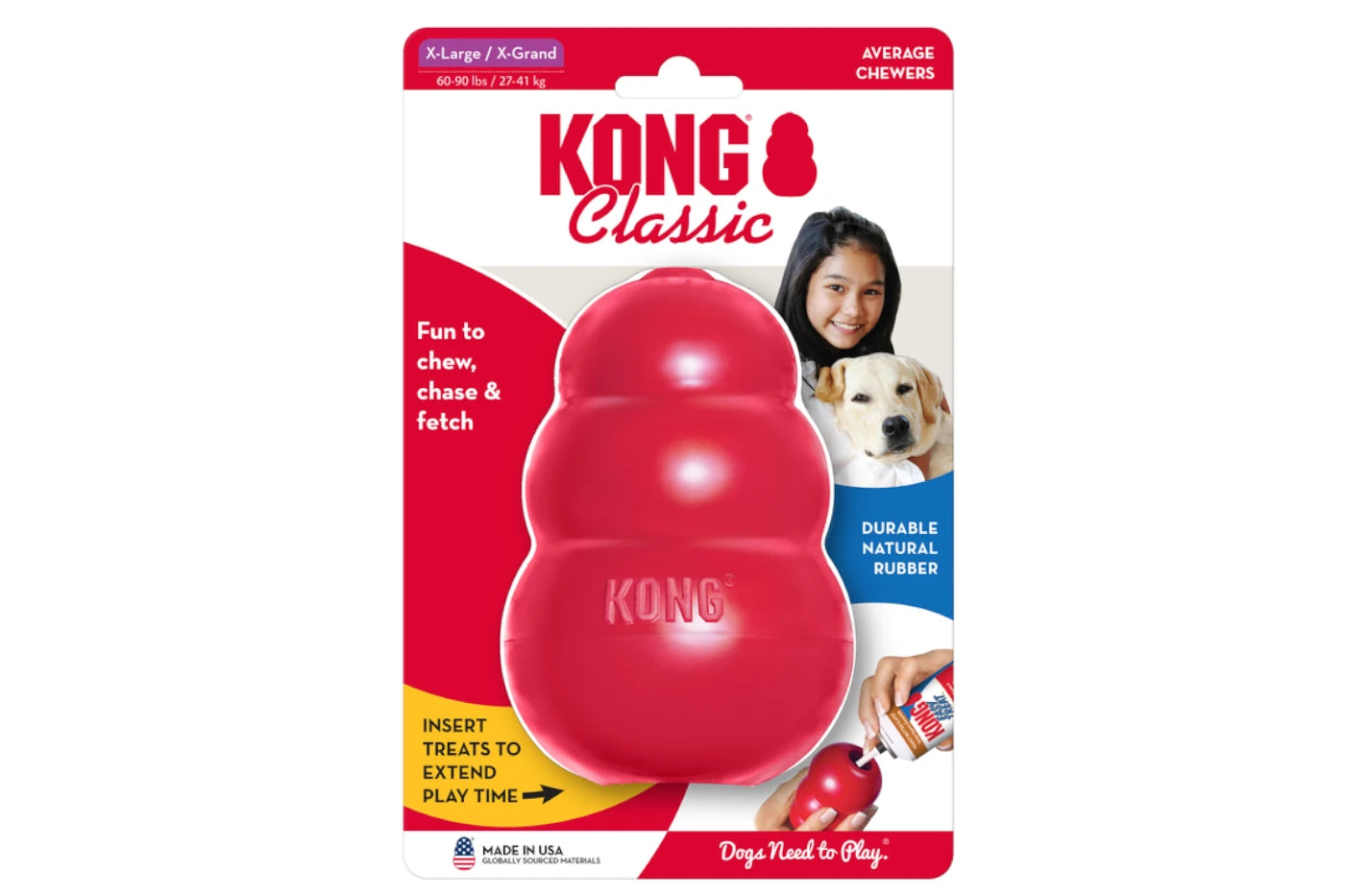 KONG Classic Dog Toy - X Large - Dog Toys