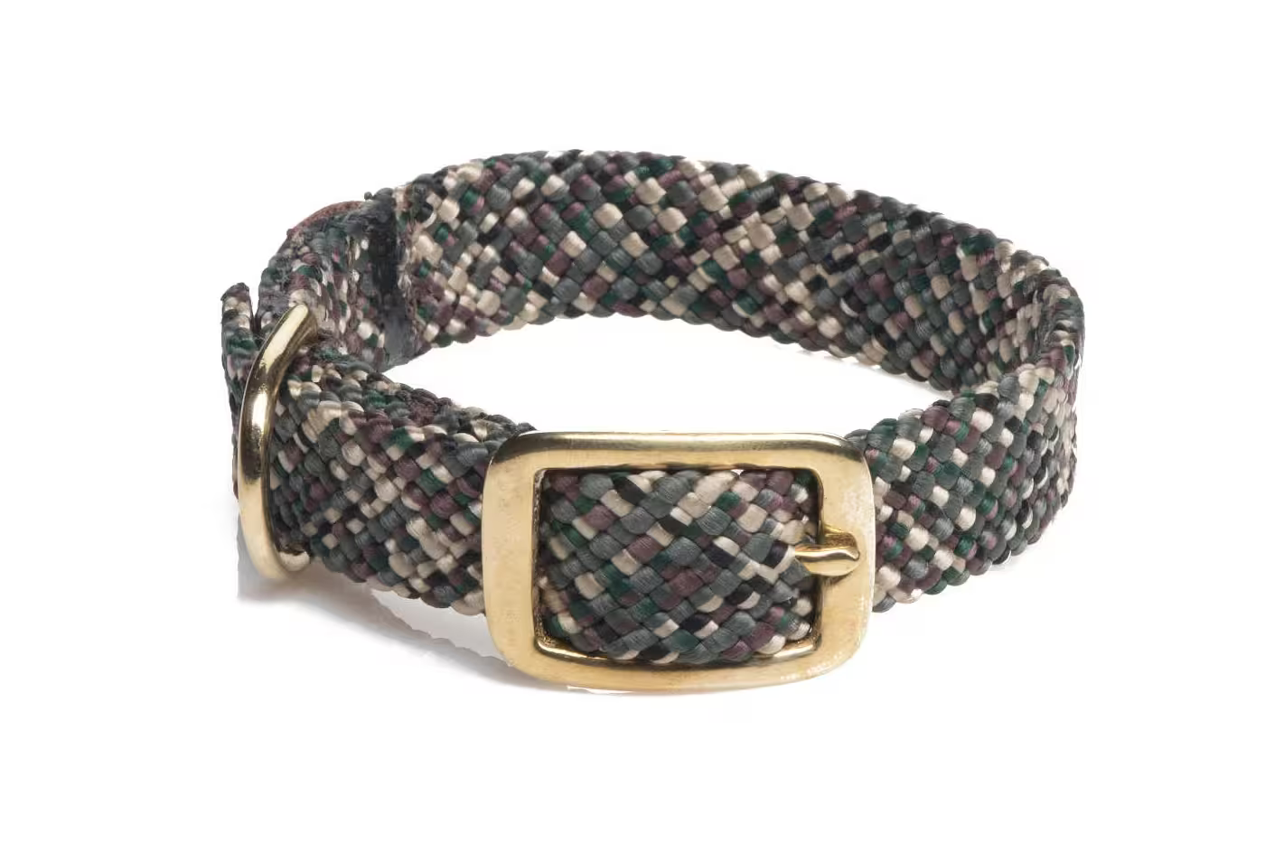 Mendota Double-Braid Junior Brass Collars - Large / Camo - Dog Collars
