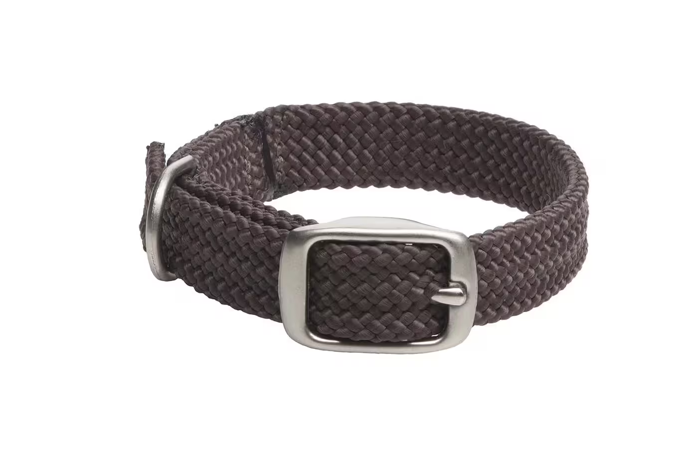 Mendota Double-Braid Adult Nickel Collars - Large / Brown - Dog Collars