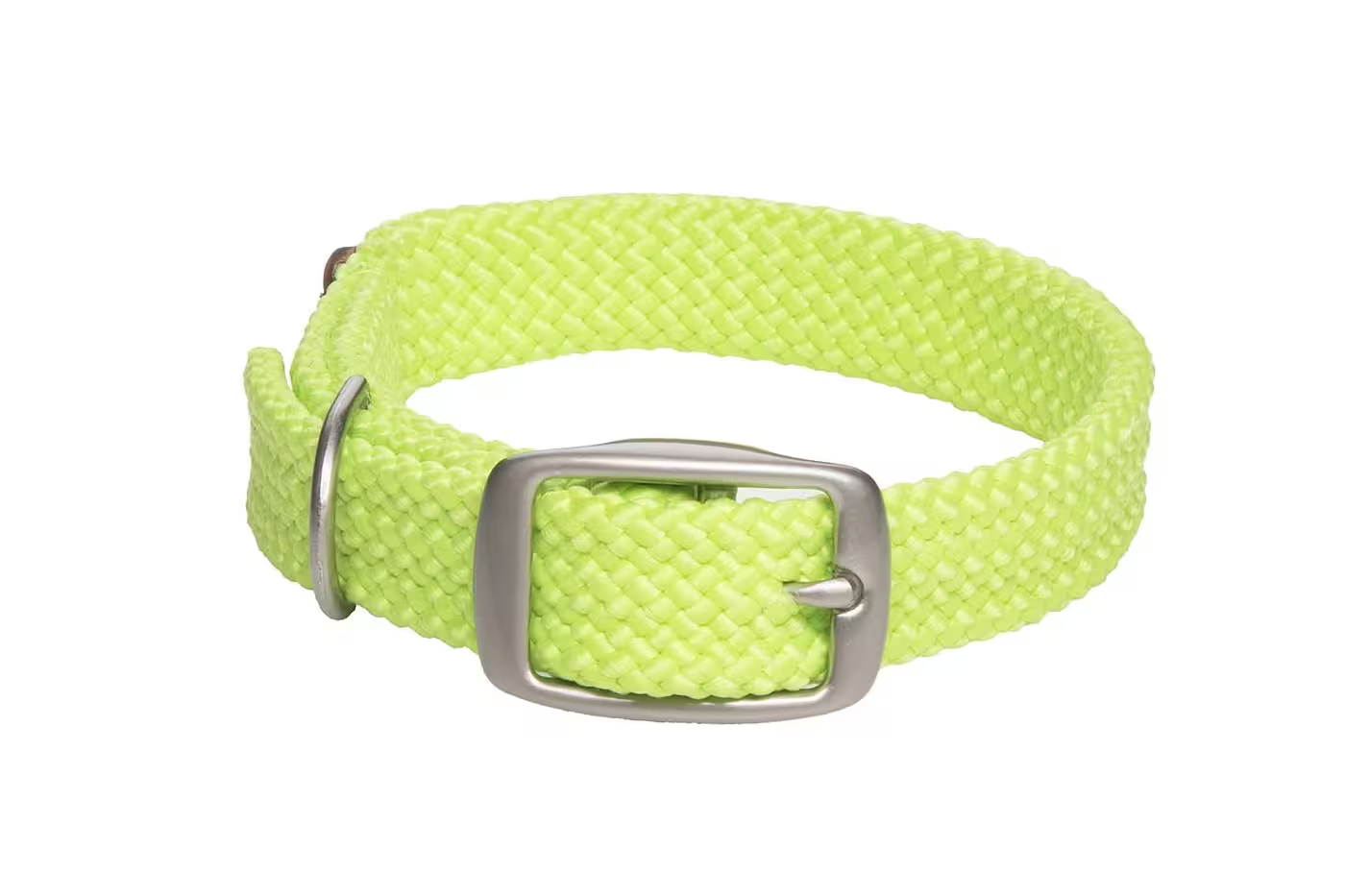 Mendota Double-Braid Adult Nickel Collars - Medium / Lime - Dog Collars