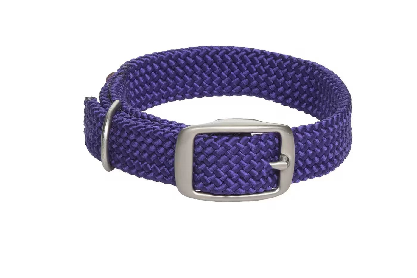 Mendota Double-Braid Adult Nickel Collars - Large / Purple - Dog Collars
