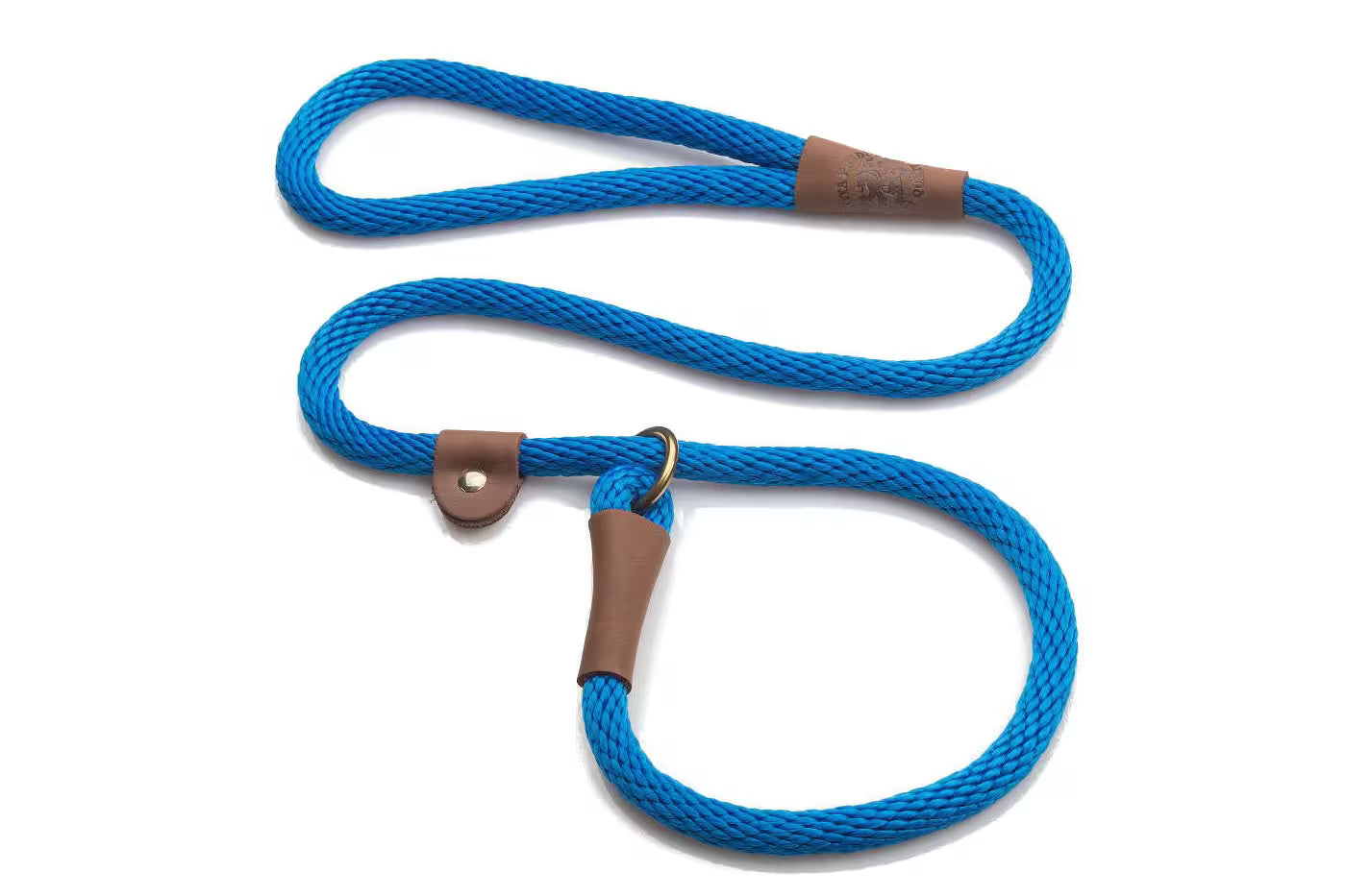Mendota Slip Leads - Brass - 1/2’’ (12.7mm) for dogs over 23kg / 4ft (1.2m) / Blue