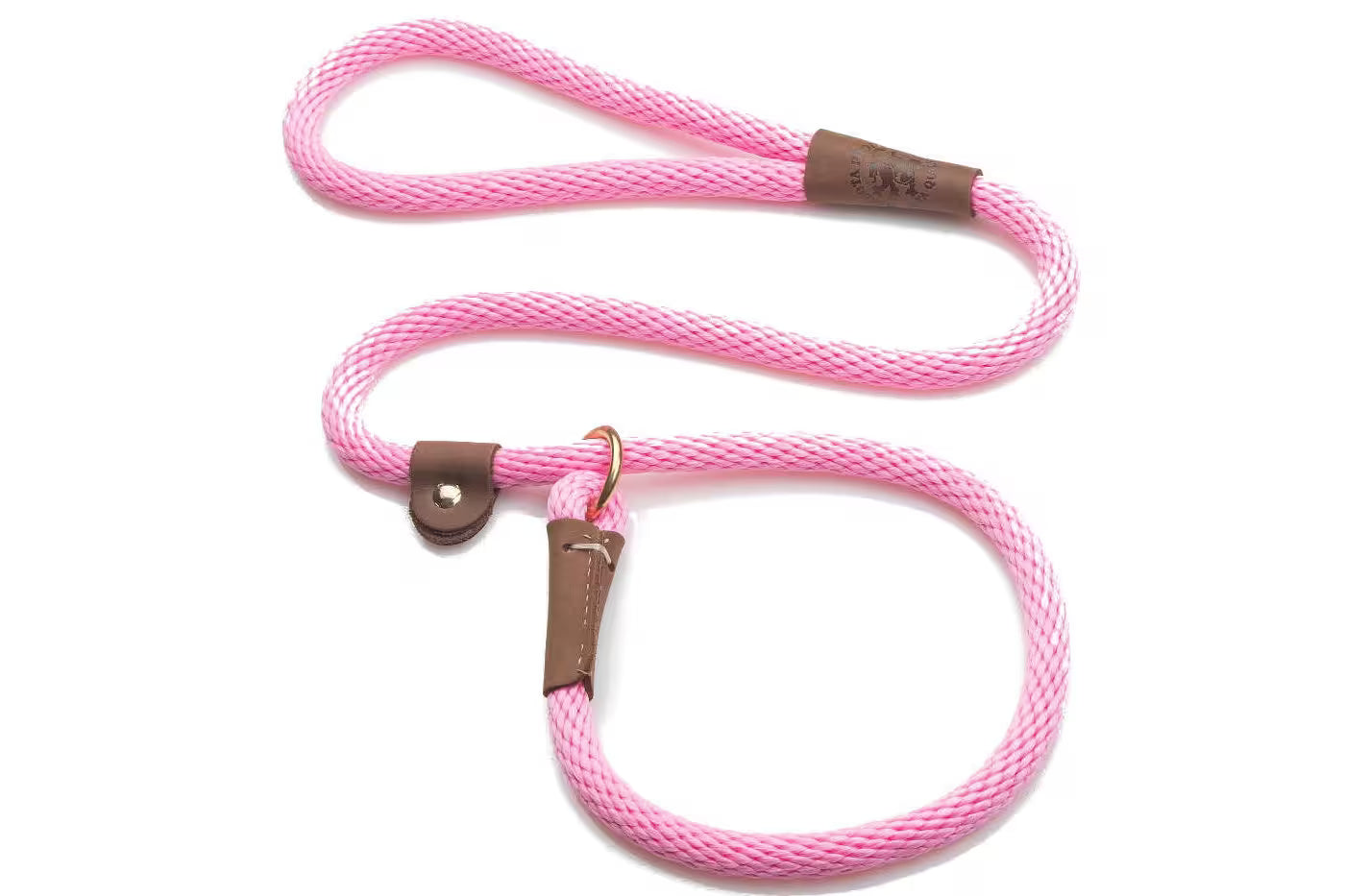 Mendota Slip Leads - Brass - 1/2’’ (12.7mm) for dogs over 23kg / 4ft (1.2m) / Pink