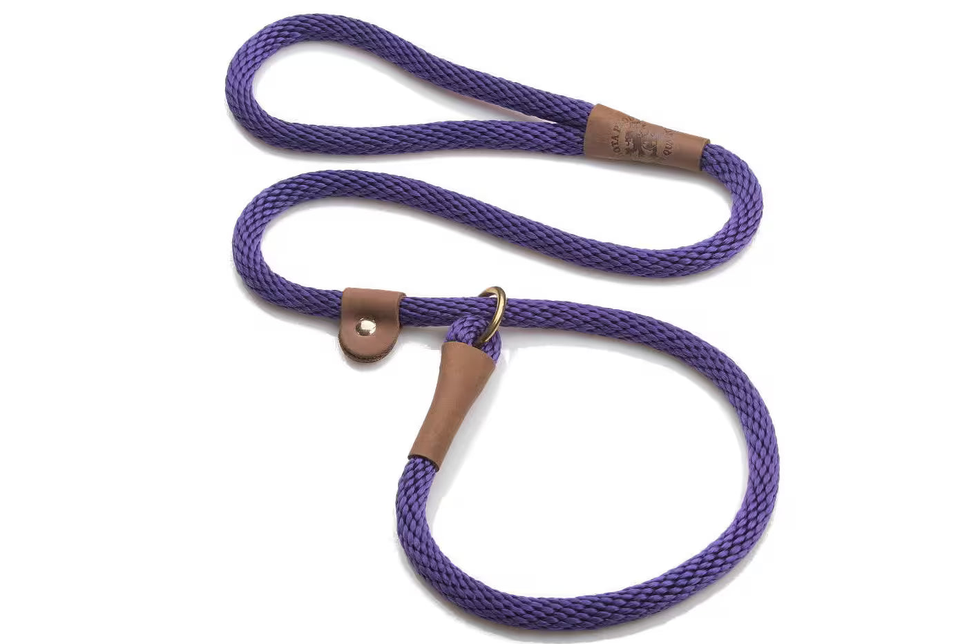 Mendota Slip Leads - Brass - 1/2’’ (12.7mm) for dogs over 23kg / 4ft (1.2m) / Purple