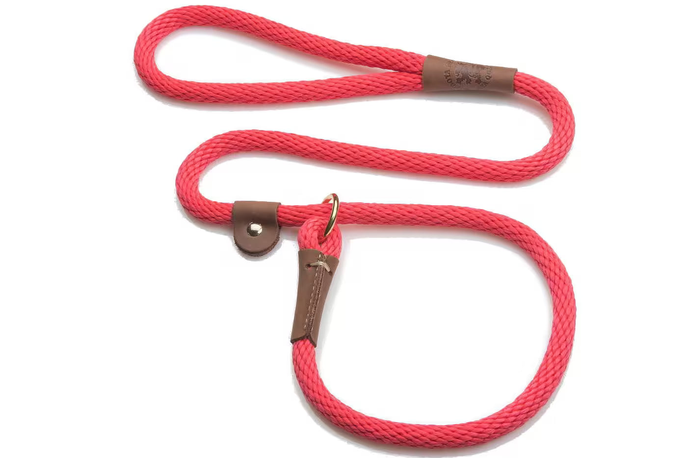 Mendota Slip Leads - Brass - 1/2’’ (12.7mm) for dogs over 23kg / 4ft (1.2m) / Red
