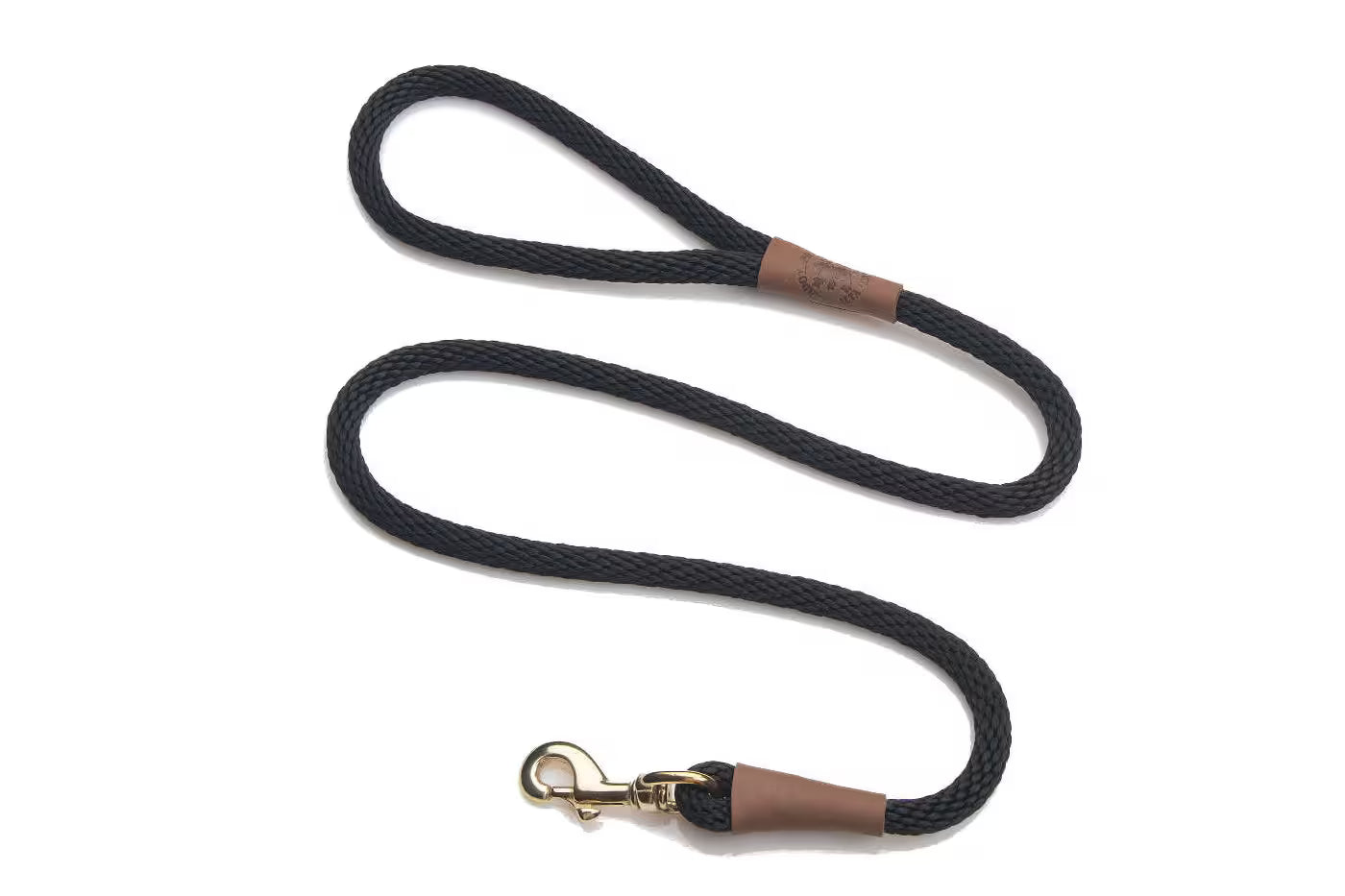 Mendota Snap Leads - Brass - 1/2’’ (12.7mm) for dogs over 23kg / 4ft (1.2m) / Black - Dog Leads
