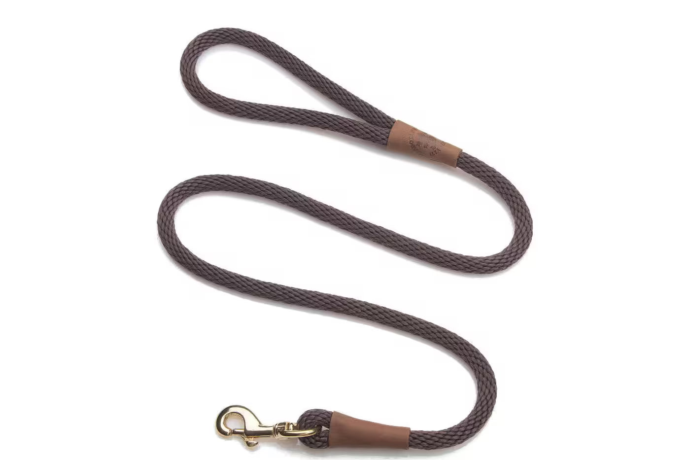 Mendota Snap Leads - Brass - 1/2’’ (12.7mm) for dogs over 23kg / 4ft (1.2m) / Brown - Dog Leads