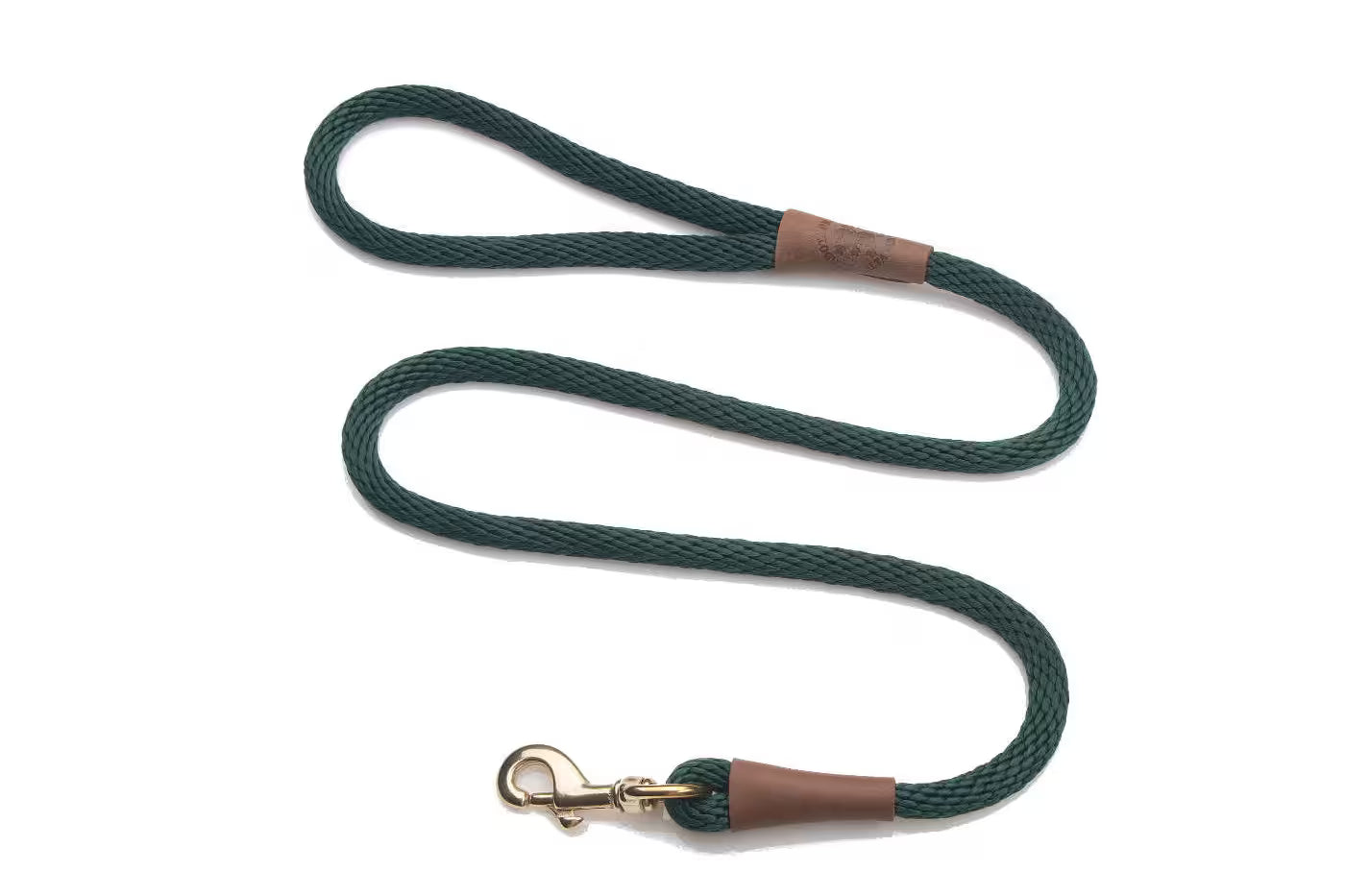 Mendota Snap Leads - Brass - 1/2’’ (12.7mm) for dogs over 23kg / 4ft (1.2m) / Green - Dog Leads