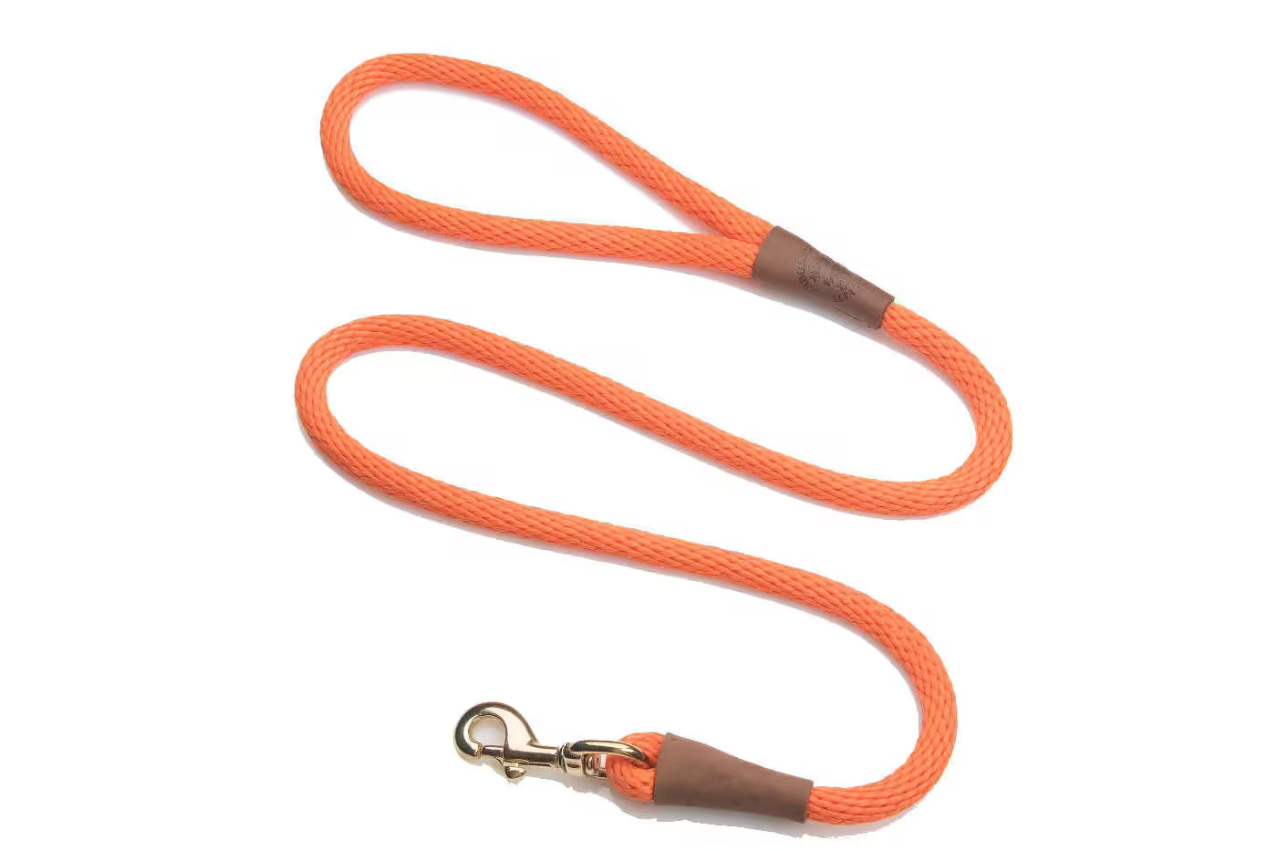 Mendota Snap Leads - Brass - 1/2’’ (12.7mm) for dogs over 23kg / 4ft (1.2m) / Orange - Dog Leads