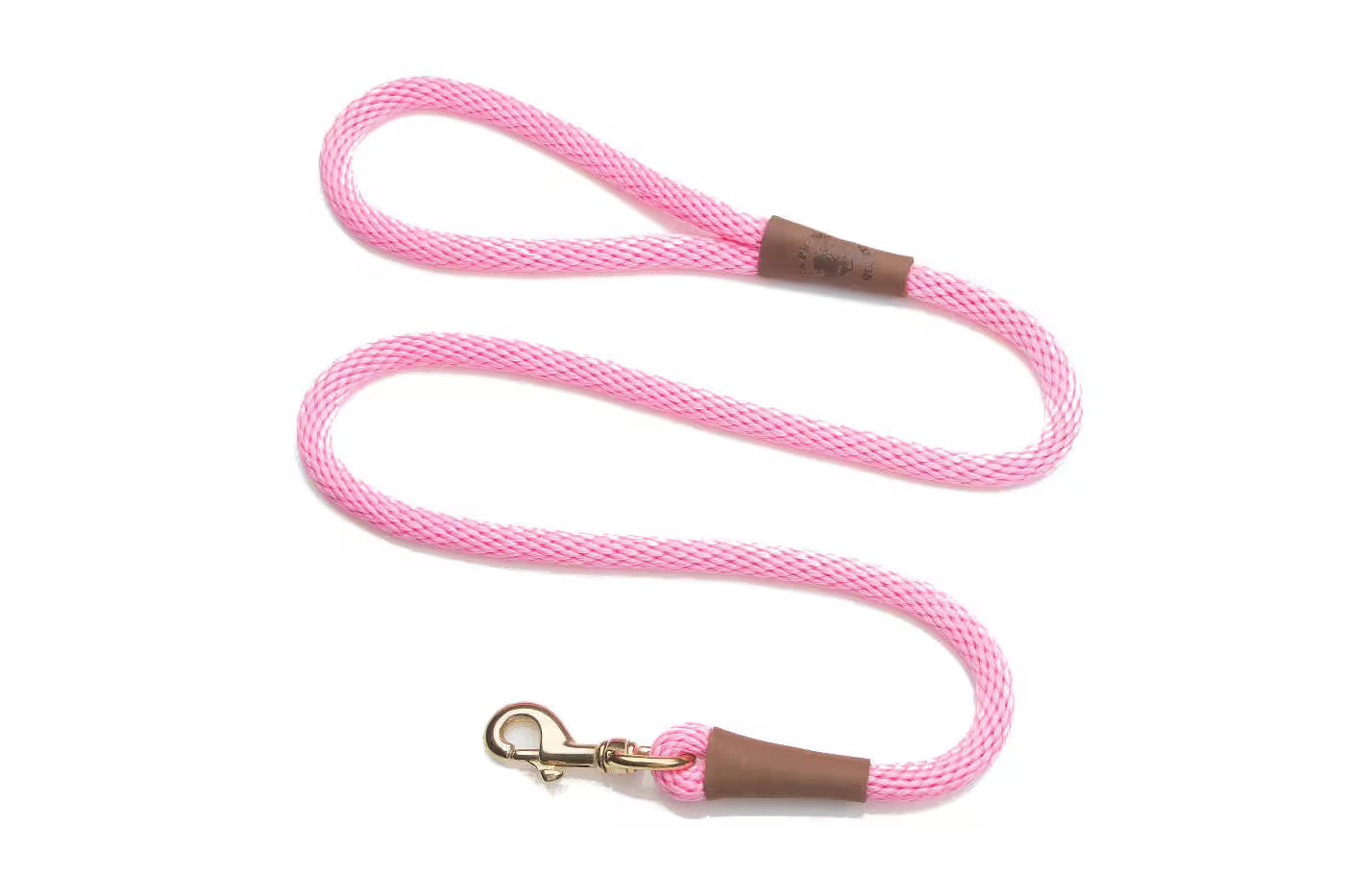 Mendota Snap Leads - Brass - 1/2’’ (12.7mm) for dogs over 23kg / 4ft (1.2m) / Pink - Dog Leads