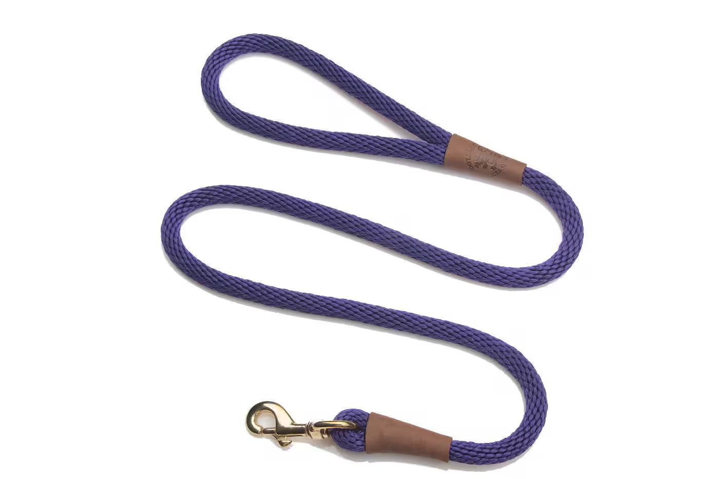 Mendota Snap Leads - Brass - 1/2’’ (12.7mm) for dogs over 23kg / 4ft (1.2m) / Purple - Dog Leads