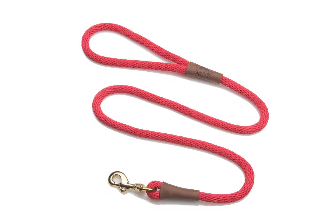 Mendota Snap Leads - Brass - 1/2’’ (12.7mm) for dogs over 23kg / 4ft (1.2m) / Red - Dog Leads