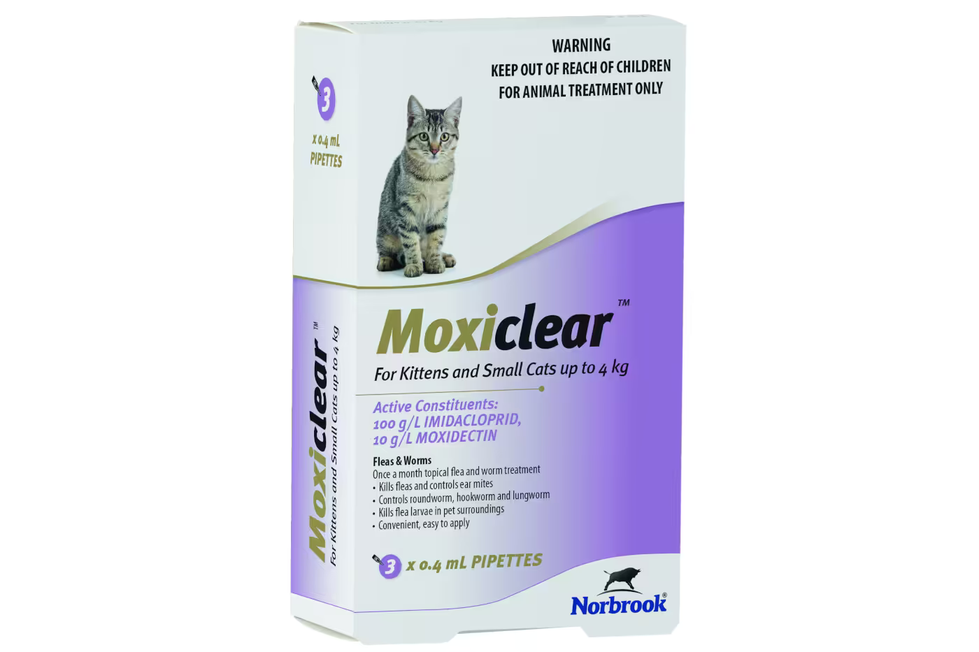 Moxiclear Flea and Worm Spot On Treatment for Cats - Cat Flea and Worm Treatment