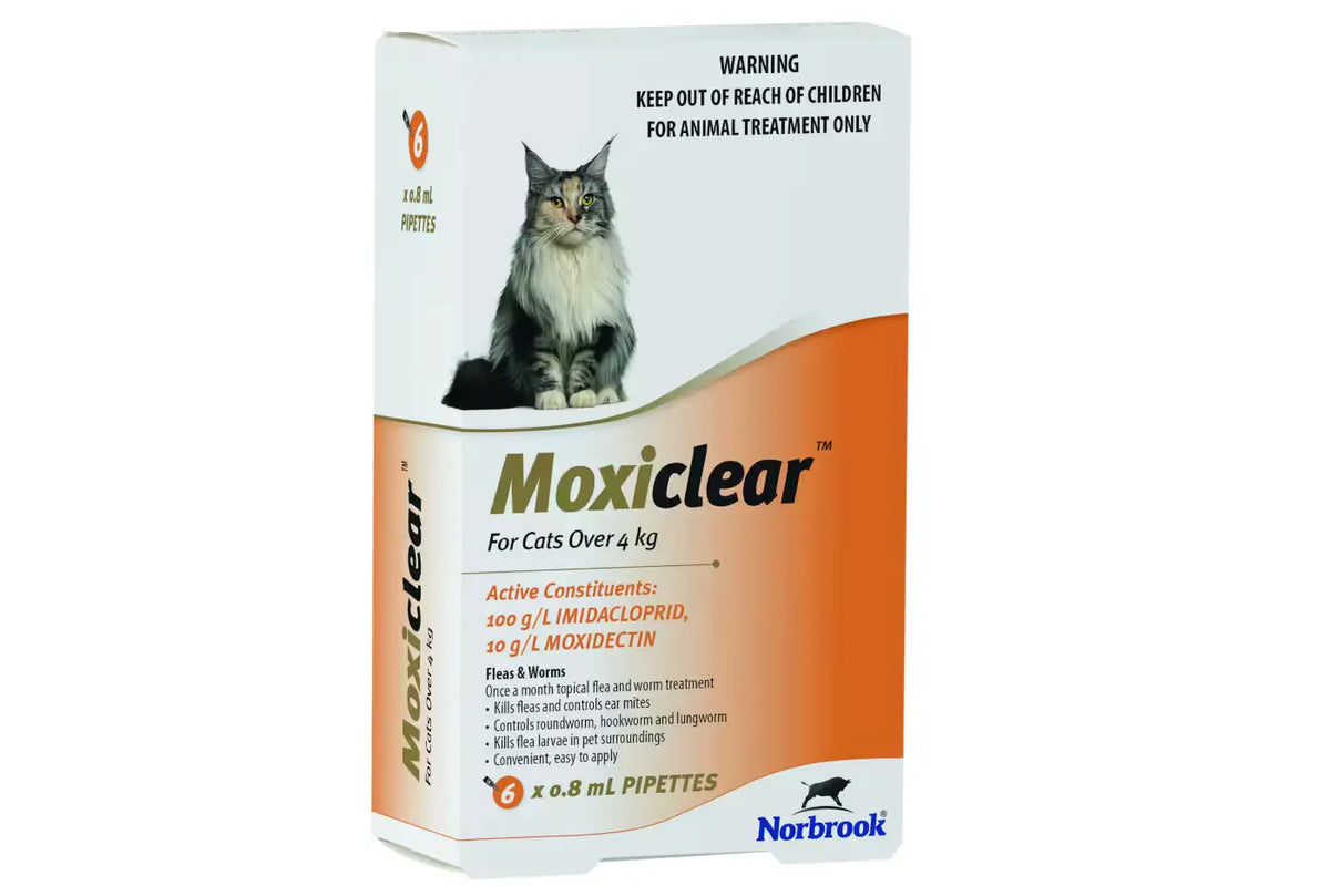 Moxiclear Flea and Worm Spot On Treatment for Cats - Cat Flea and Worm Treatment