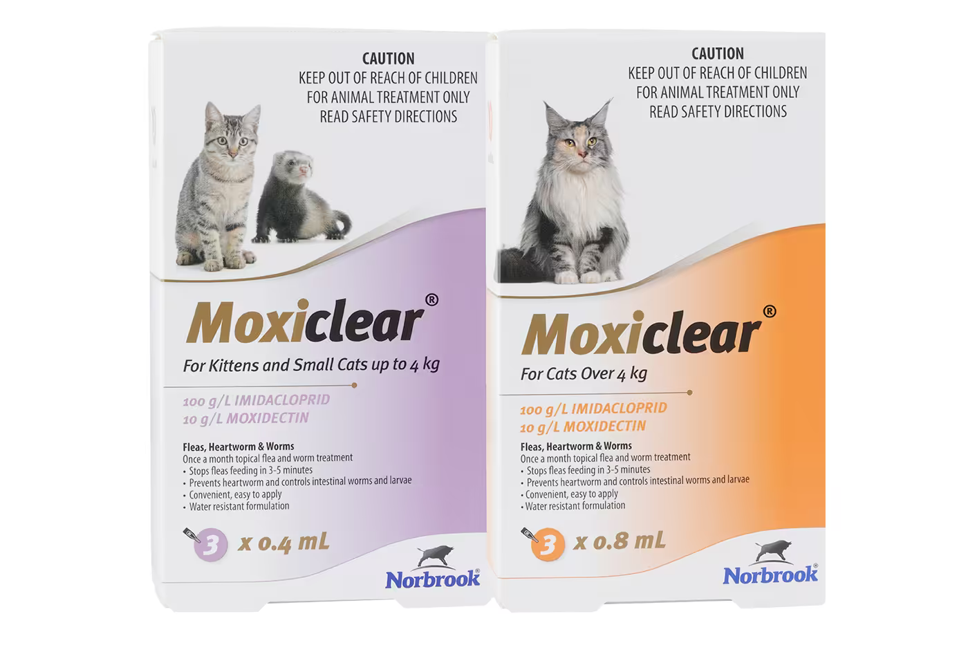 Moxiclear Flea and Worm Spot On Treatment for Cats - Cat Flea and Worm Treatment