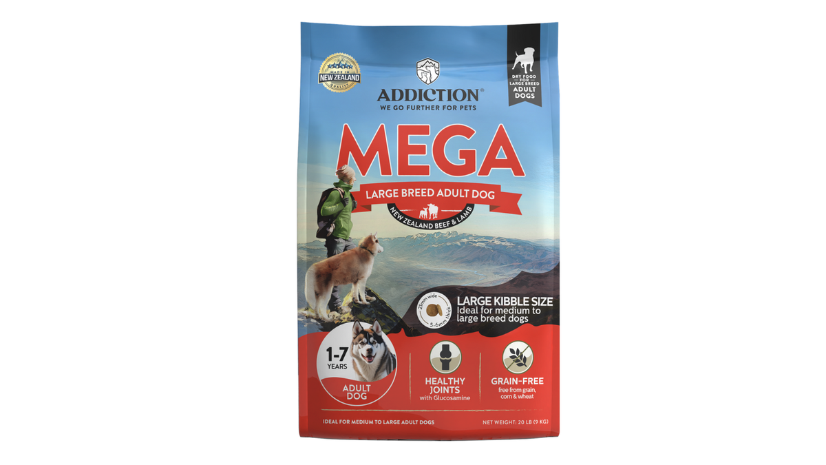 Addiction MEGA Large Breed Adult Lamb and Beef Dry Dog Food 20kg bag