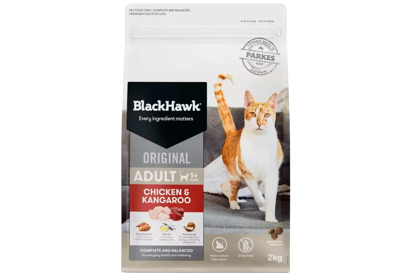 Black Hawk Adult Cat Chicken and Kangaroo 2kg Dry Cat Food