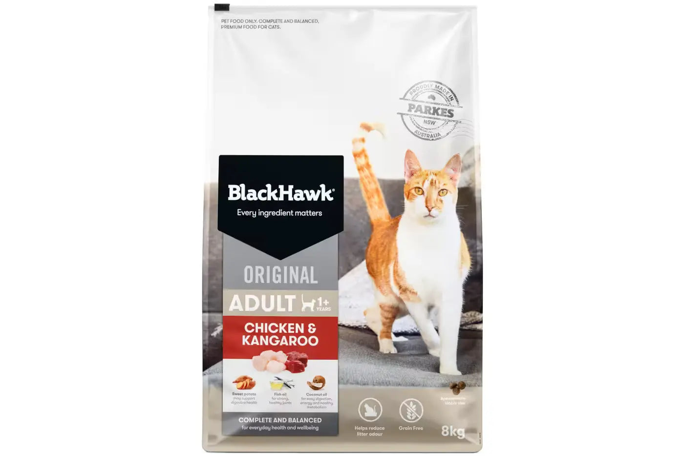 Black Hawk Adult Cat Chicken and Kangaroo 8kg Dry Cat Food