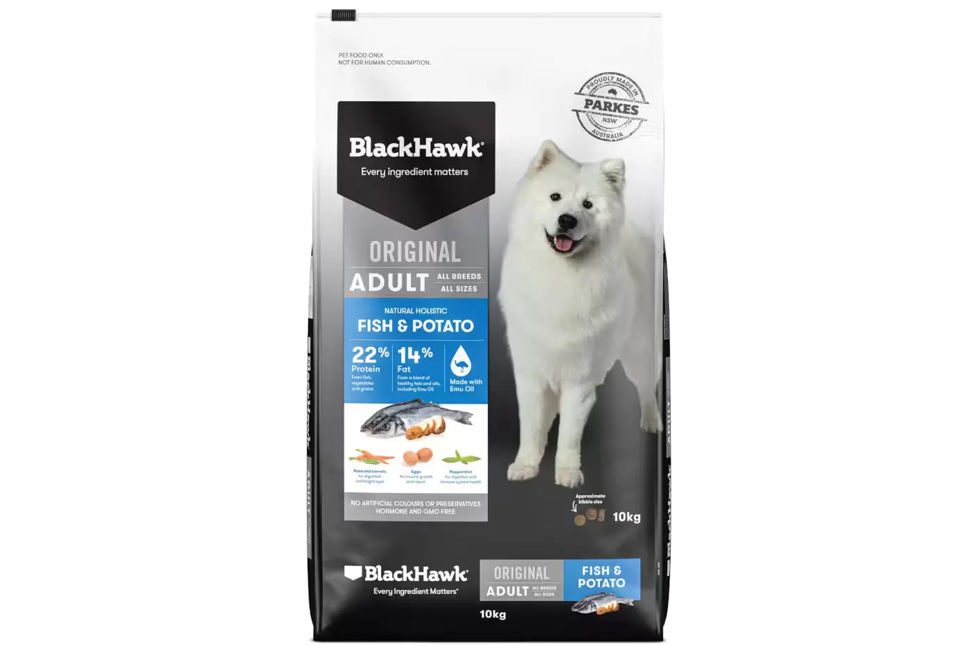 Black Hawk Adult Dog Fish and Potato Dry Dog Food 10kg Dry Dog Food