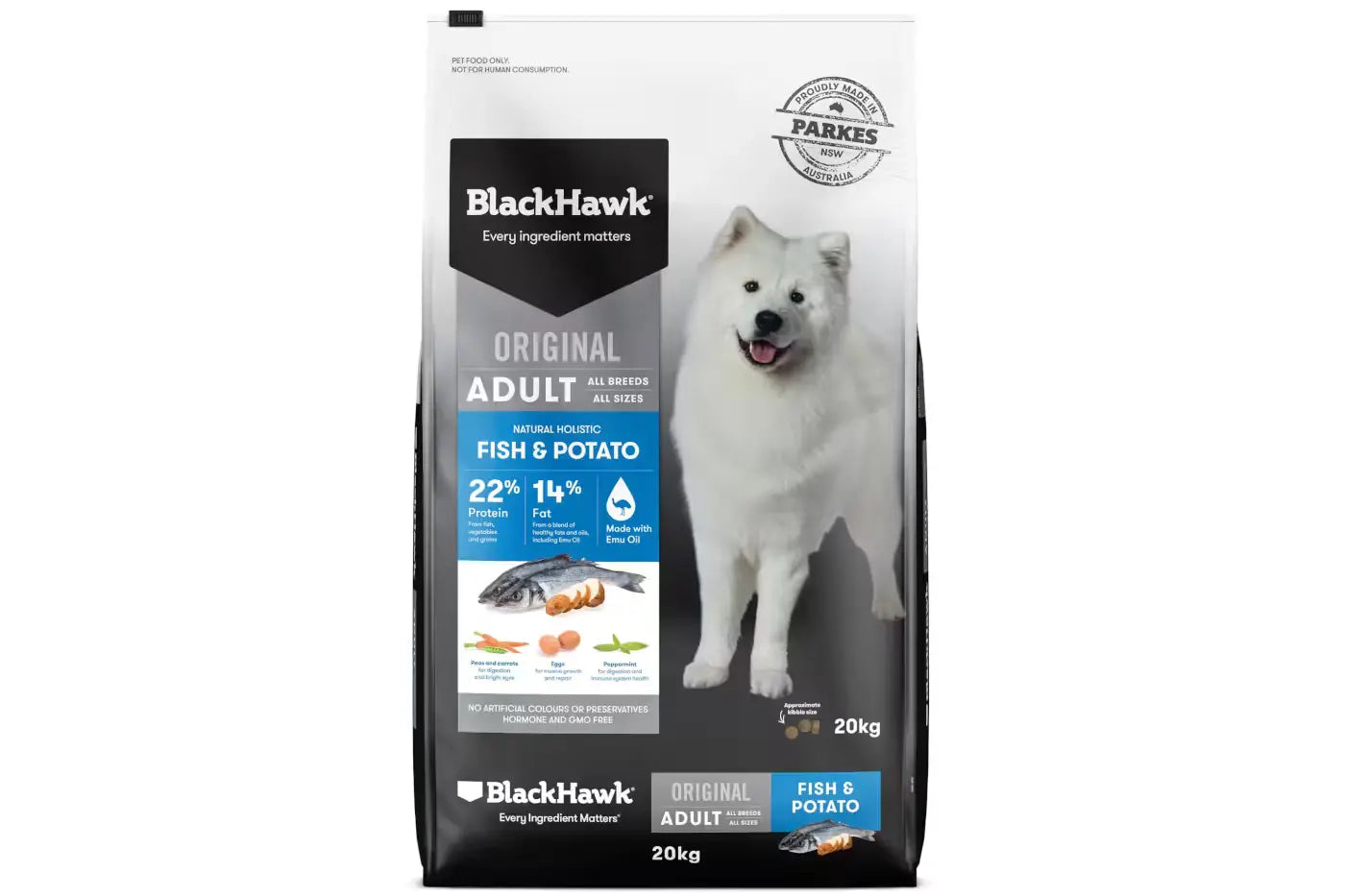Black Hawk Adult Dog Fish and Potato Dry Dog Food 20kg Dry Dog Food