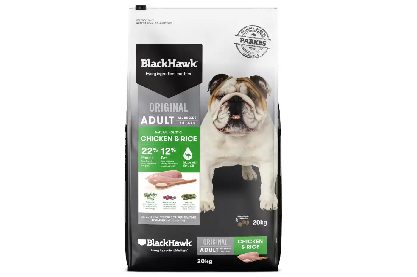 Black Hawk Chicken and Rice Dry Adult Dog Food 20kg Dry Dog Food