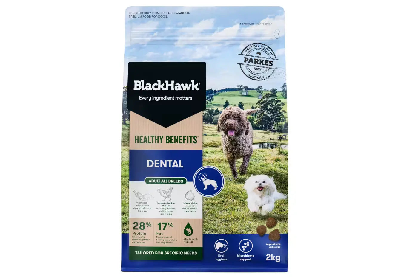 Black Hawk Healthy Benefits Dental Dry Dog Food 2kg Dry Dog Food