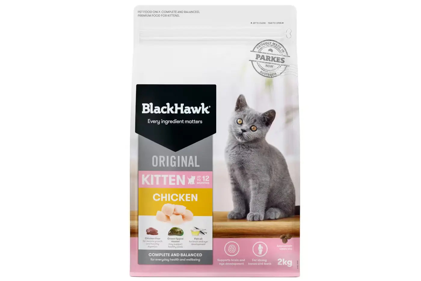 Black Hawk Kitten Chicken 2kg Dry Cat Food