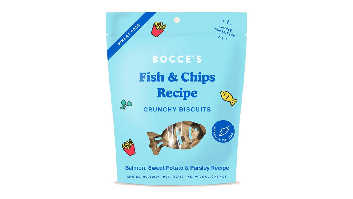 Bocce's Bakery Fish & Chips Biscuits 142g
