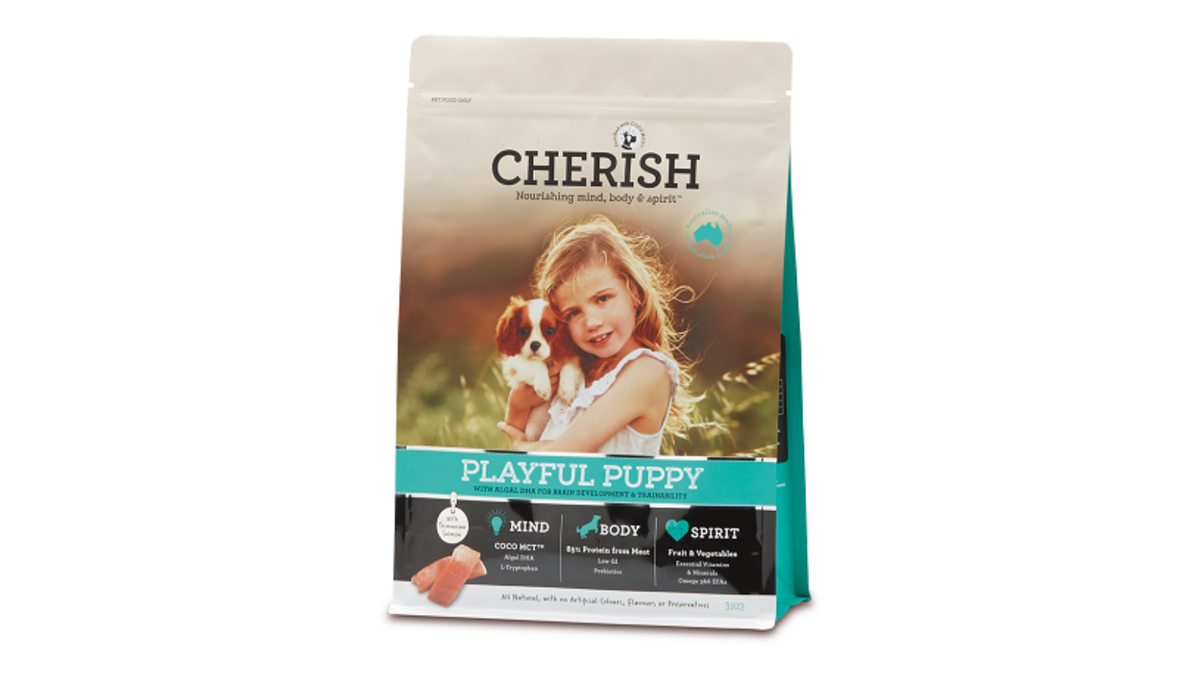 Cherish Playful Puppy dry dog food bag