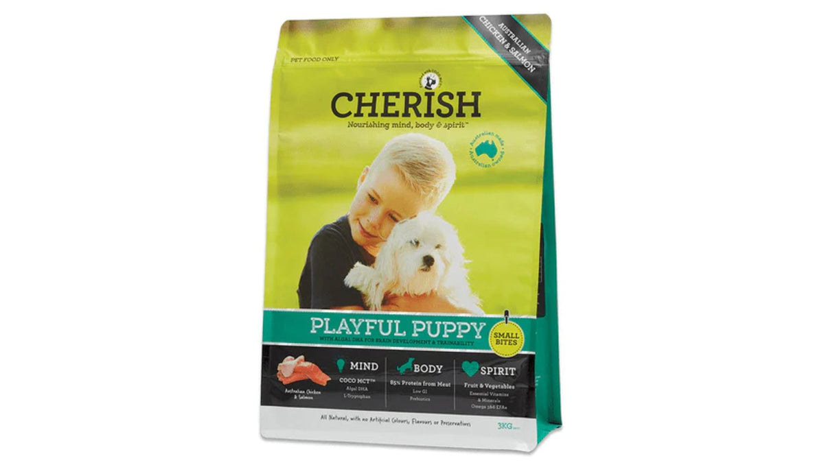 Cherish Playful Puppy Small Bites dry dog food bag