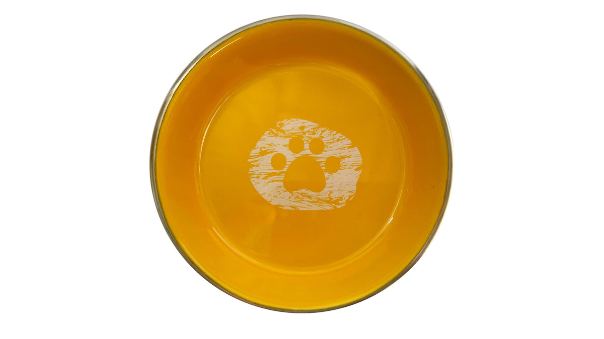 Durabolz Stainless Steel Cat Dish – 190 mL Yellow
