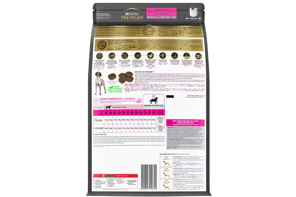 Purina Pro Plan Adult Sensitive Skin and Stomach Medium & Large Breed Dry Food 12kg Dry Dog Food