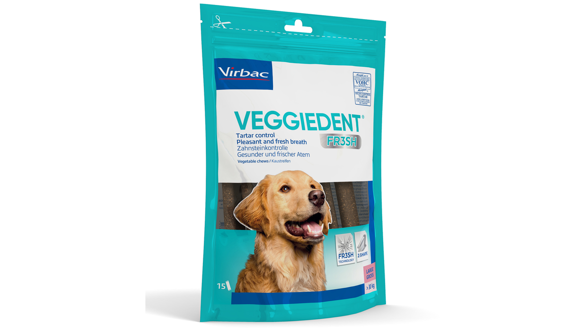 Virbac VeggieDent FR3SH Large Dog Dental Chews 15 pack
