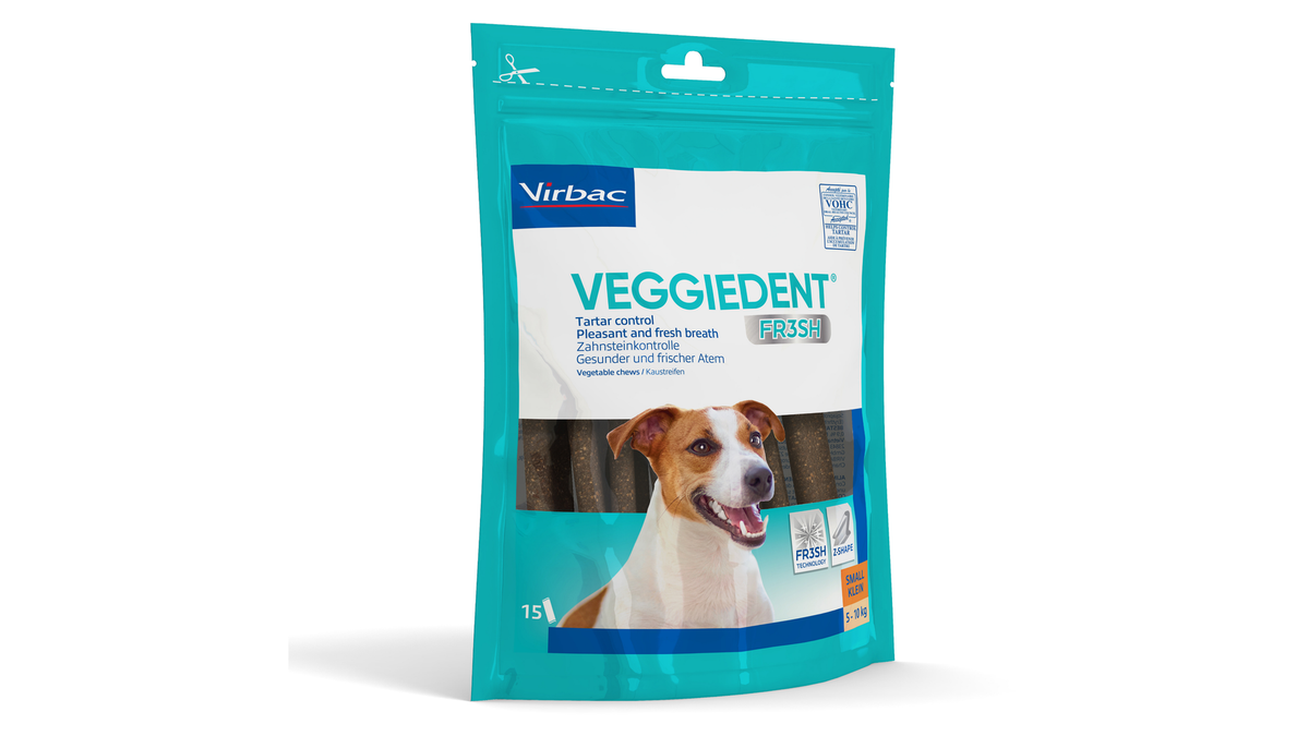 Virbac VeggieDent FR3SH Small Dog Dental Chews 15 pack