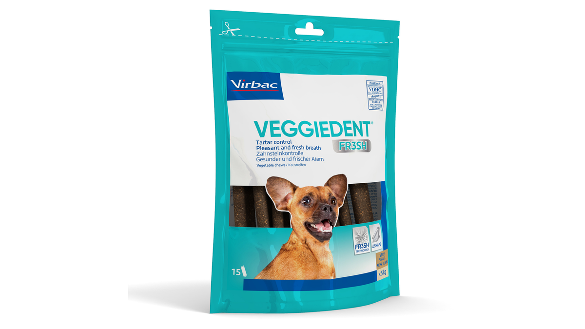 Virbac VeggieDent FR3SH Very Small Dog Dental Chews 15 pack
