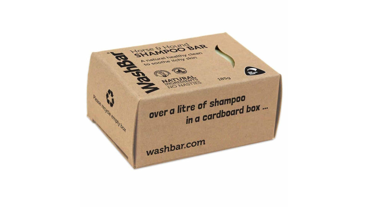 WashBar Horse & Hound Shampoo Bar 185g box