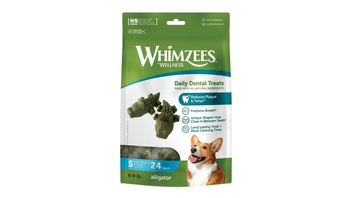 Whimzees Alligator - Dental Dog Treats Small - 24 Pack