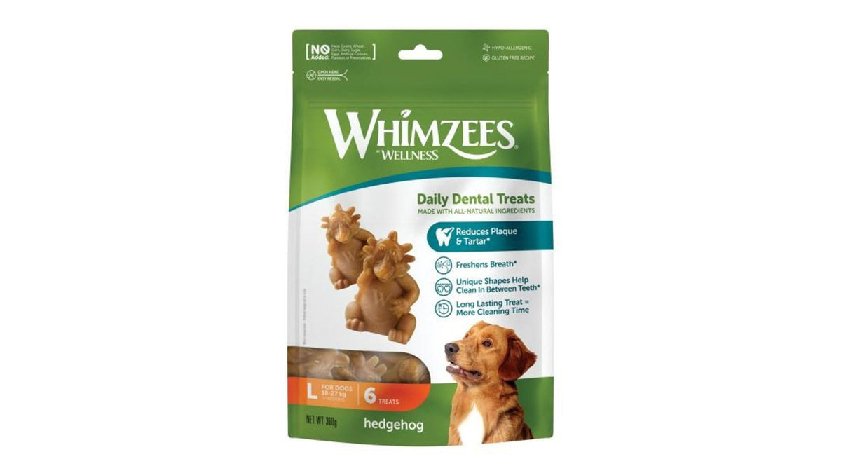 Whimzees Hedgehog - Dental Dog Treats Large - 6 Pack