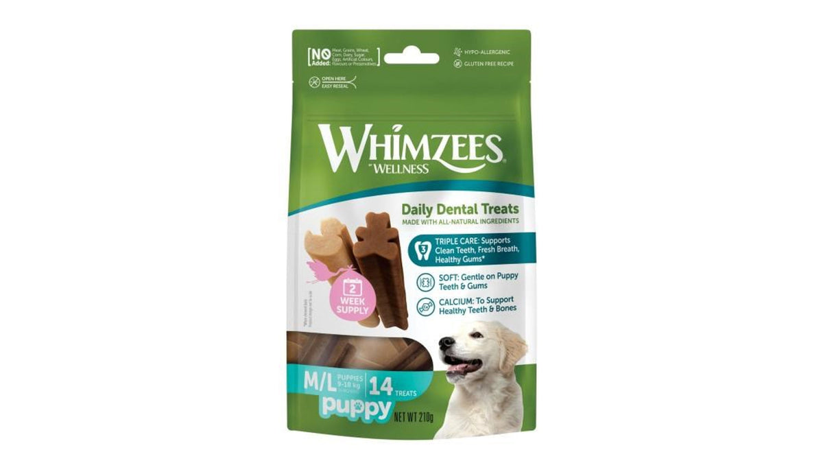 Whimzees Puppy - Dental Dog Treats Medium/Large - 14 Pack
