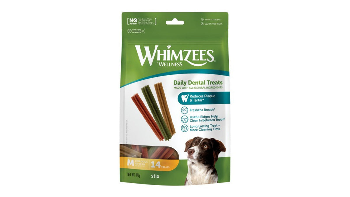 Whimzees Stix - Dental Dog Treats Medium - 14 Pack