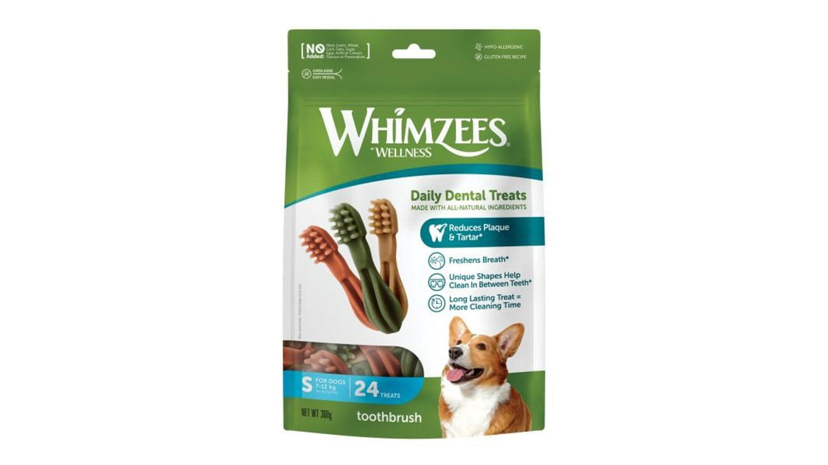 Whimzees Toothbrush - Dental Dog Treats Small - 24 Pack